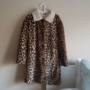 Anthropologie JKT vegan leopard coat